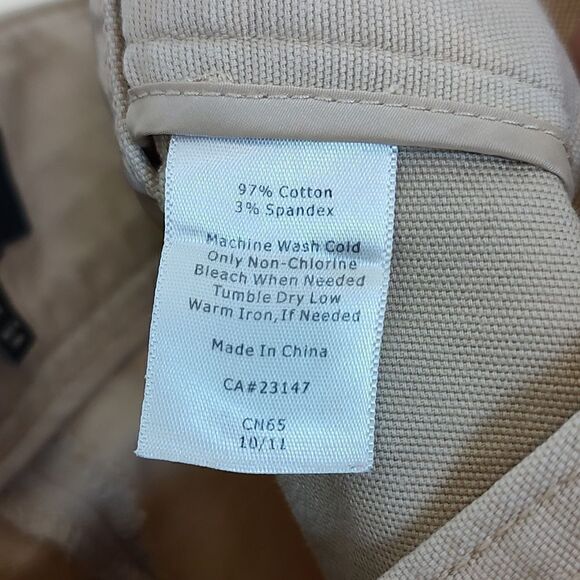 Talbot's Signature Khaki Trouser Pants 3 Side Buttons Slide Pockets Size 14 - Picture 10 of 10